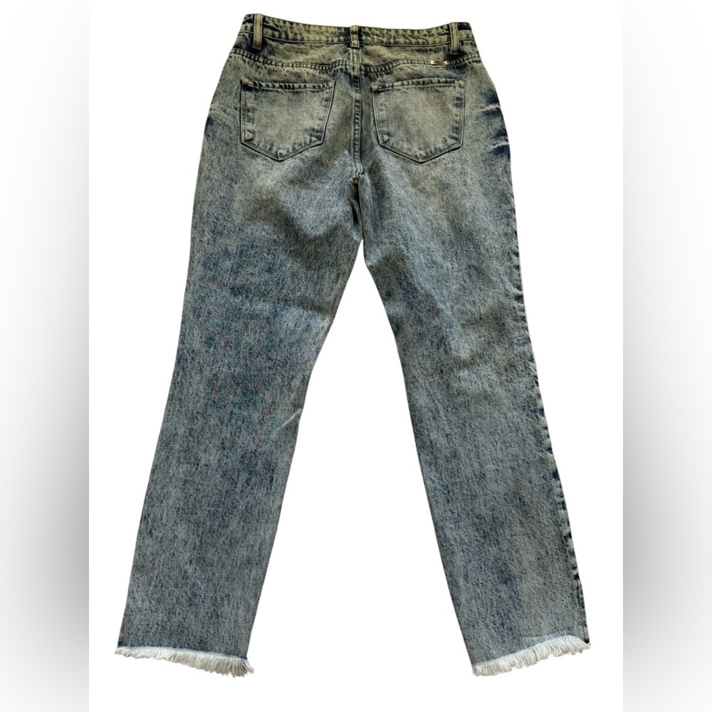 Kancan Collie High Rise Distressed Frayed Ankle Hem Mom Jeans Size 7 / 27 - Picture 2 of 10